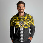 Personalized Richmond Tigers Long Sleeve Polo Shirt Polynesian Tribal Pattern Heritage Football
