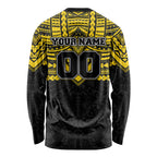Personalized Richmond Tigers Long Sleeve Shirt Polynesian Tribal Pattern Heritage Football