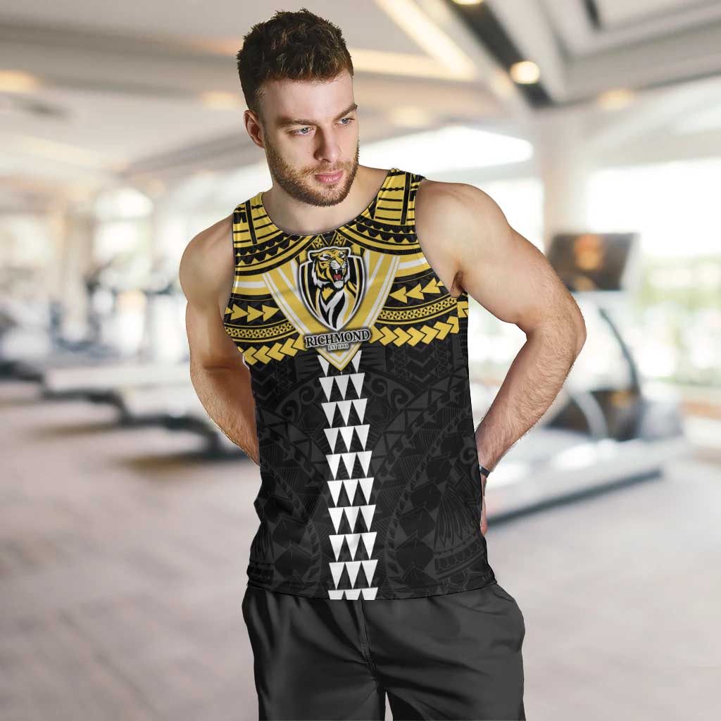 Personalized Richmond Tigers Men Tank Top Polynesian Tribal Pattern Heritage Football