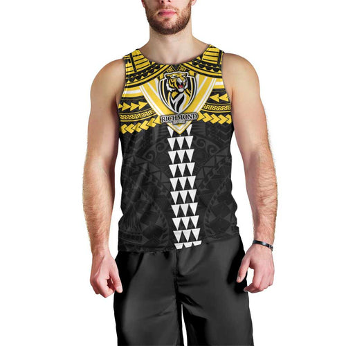 Personalized Richmond Tigers Men Tank Top Polynesian Tribal Pattern Heritage Football