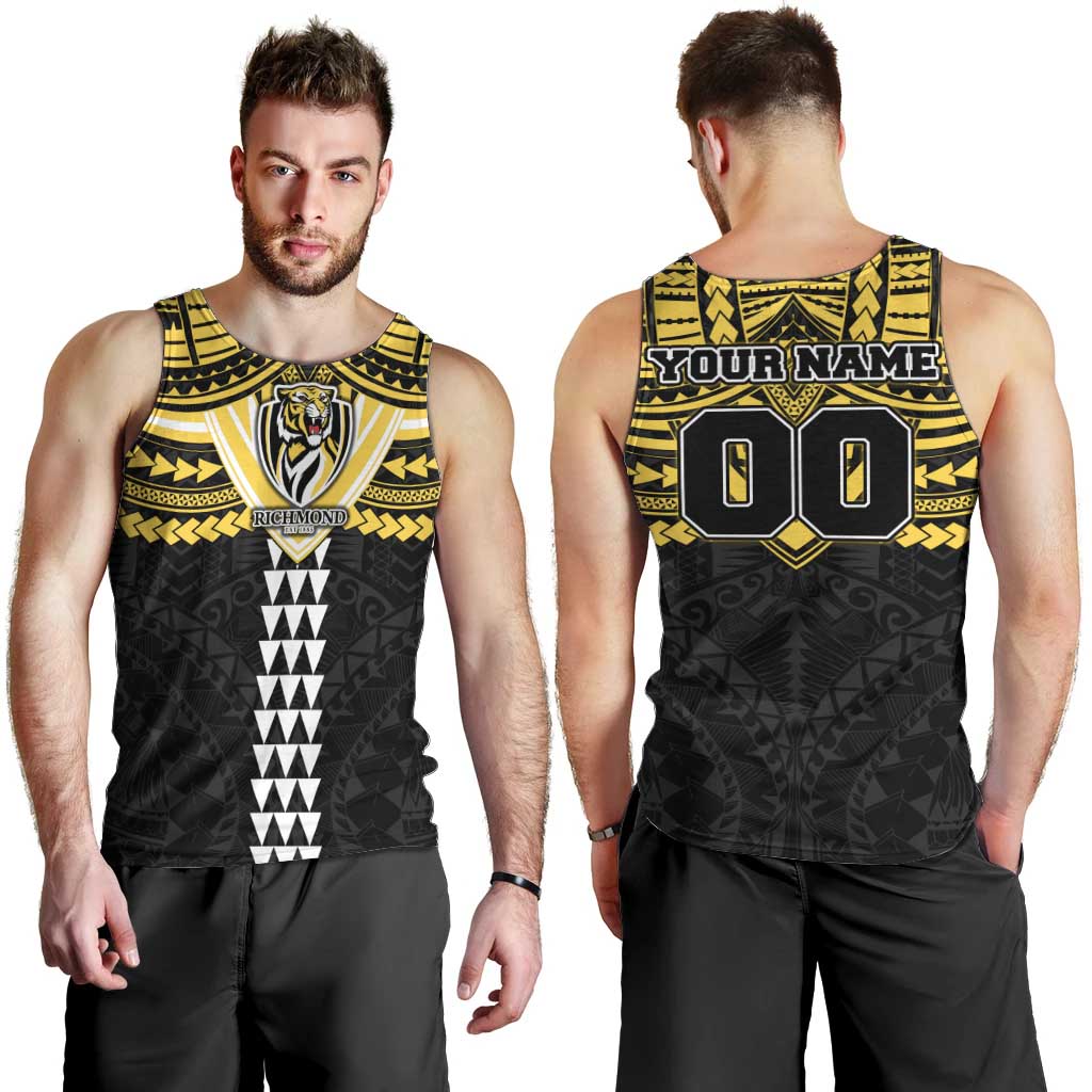 Personalized Richmond Tigers Men Tank Top Polynesian Tribal Pattern Heritage Football