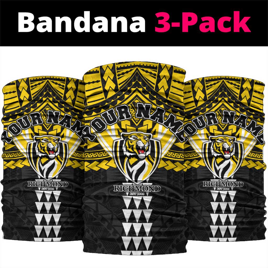 Personalized Richmond Tigers Neck Gaiter Polynesian Tribal Pattern Heritage Football