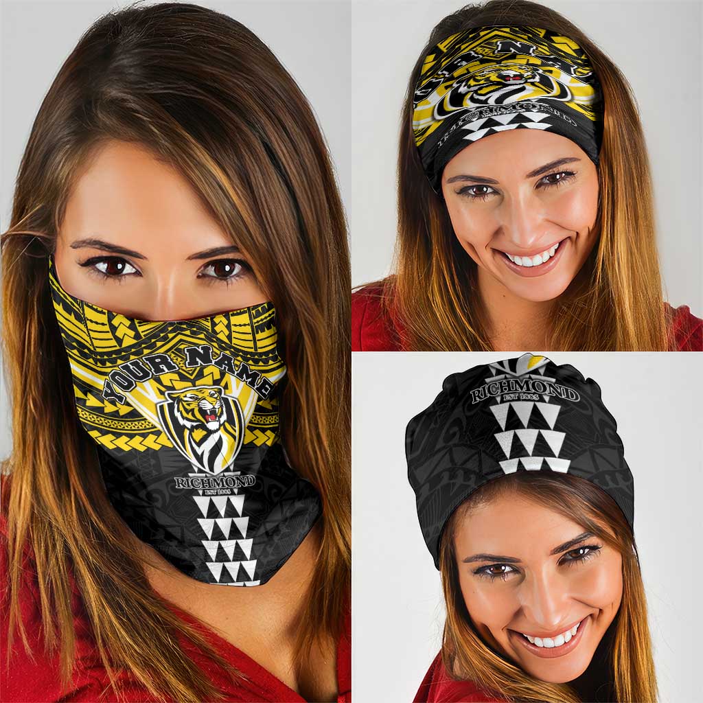 Personalized Richmond Tigers Neck Gaiter Polynesian Tribal Pattern Heritage Football