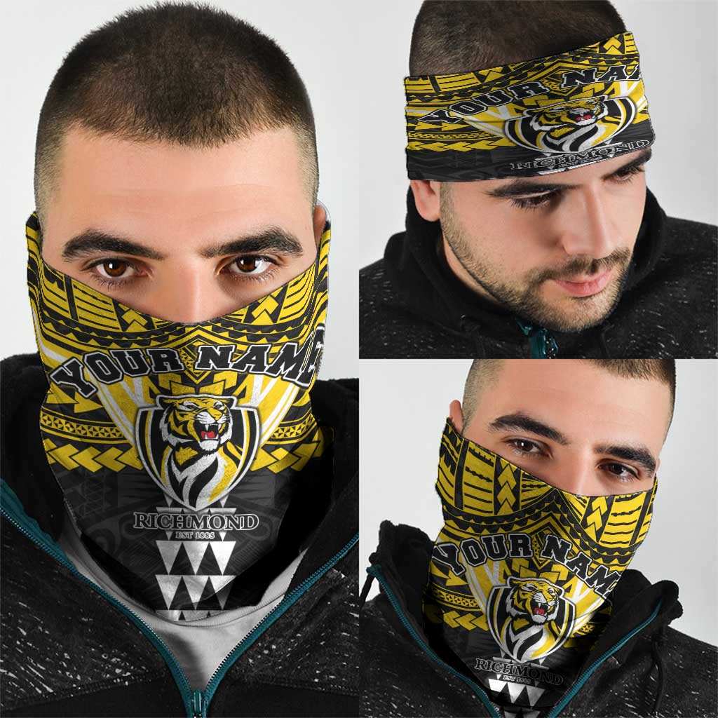 Personalized Richmond Tigers Neck Gaiter Polynesian Tribal Pattern Heritage Football