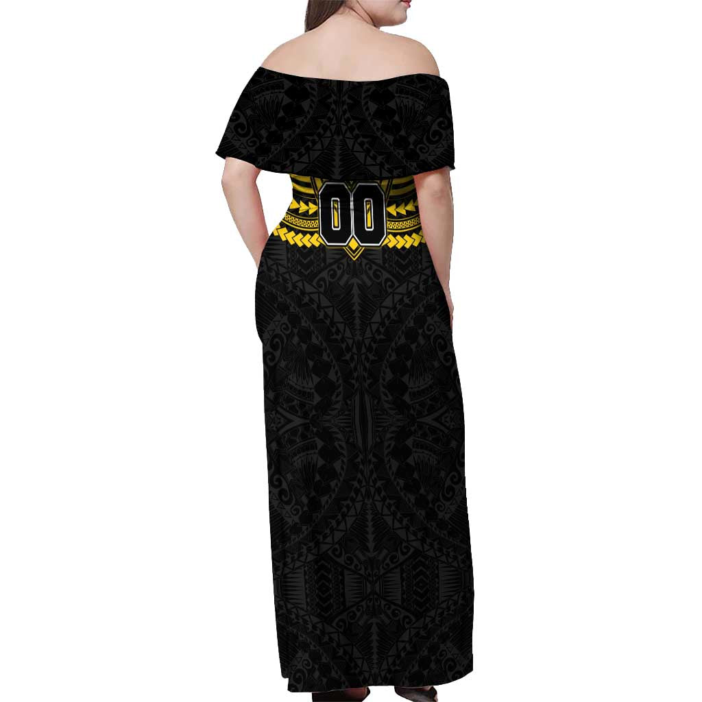 Personalized Richmond Tigers Off Shoulder Maxi Dress Polynesian Tribal Pattern Heritage Football
