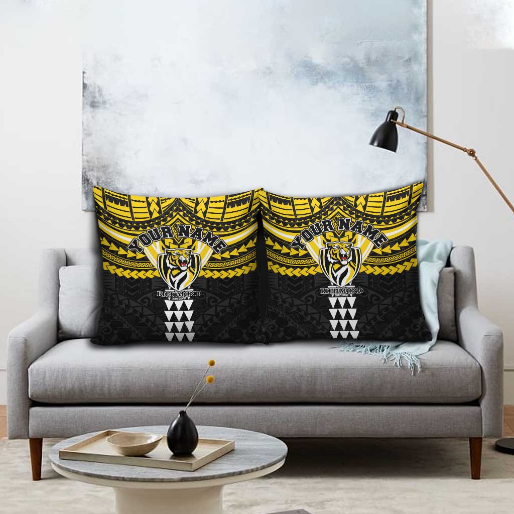 Personalized Richmond Tigers Pillow Cover Polynesian Tribal Pattern Heritage Football