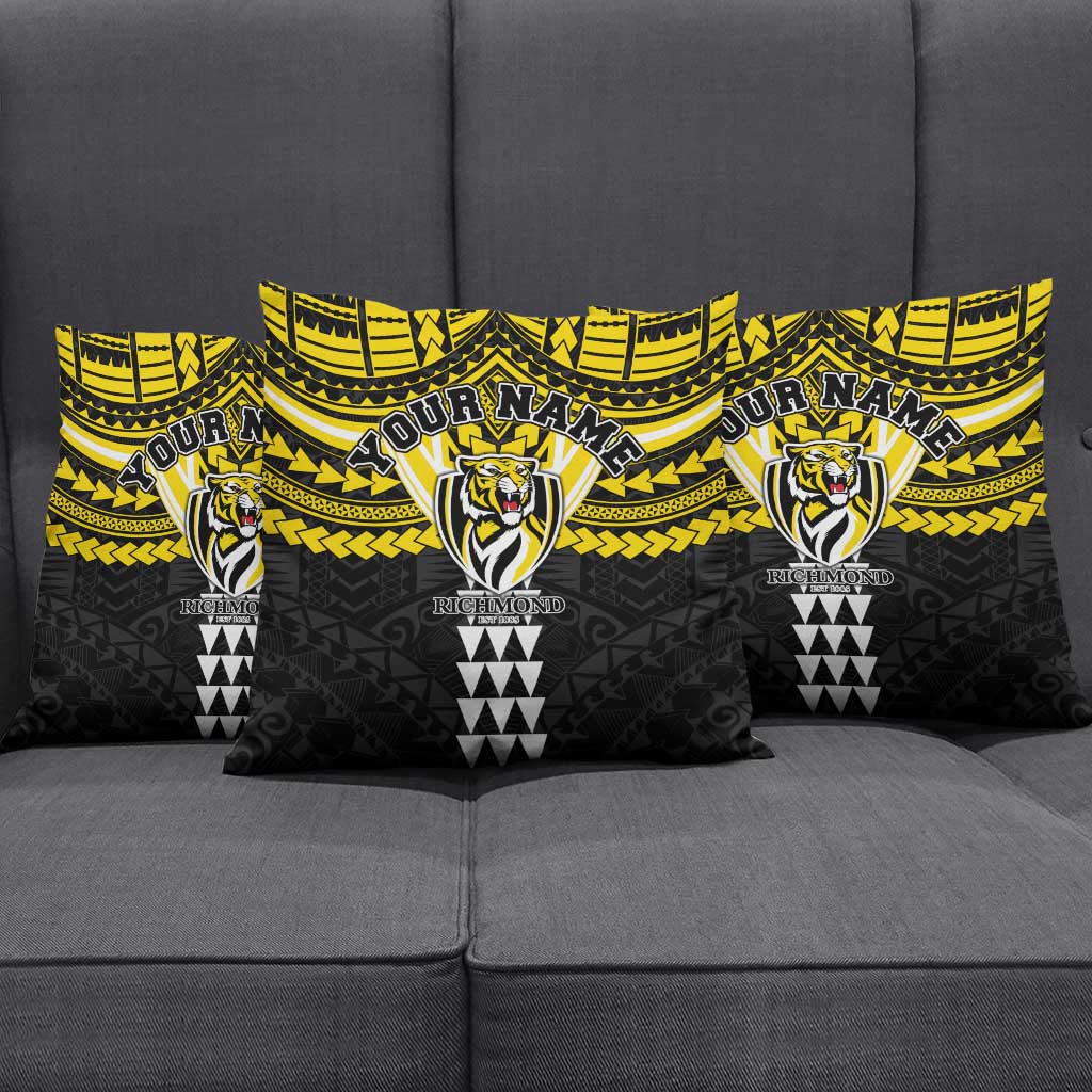 Personalized Richmond Tigers Pillow Cover Polynesian Tribal Pattern Heritage Football