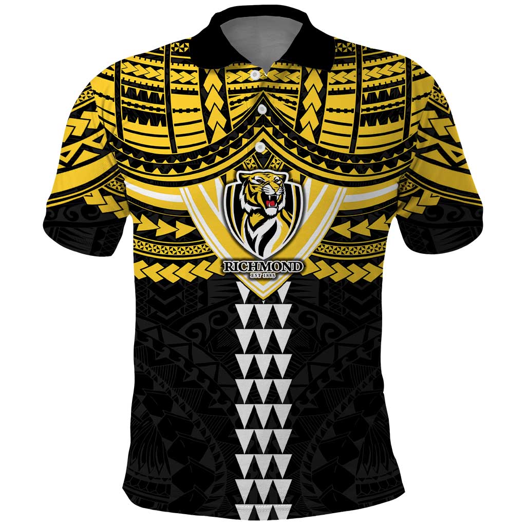 Personalized Richmond Tigers Polo Shirt Polynesian Tribal Pattern Heritage Football