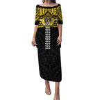 Personalized Richmond Tigers Puletasi Polynesian Tribal Pattern Heritage Football