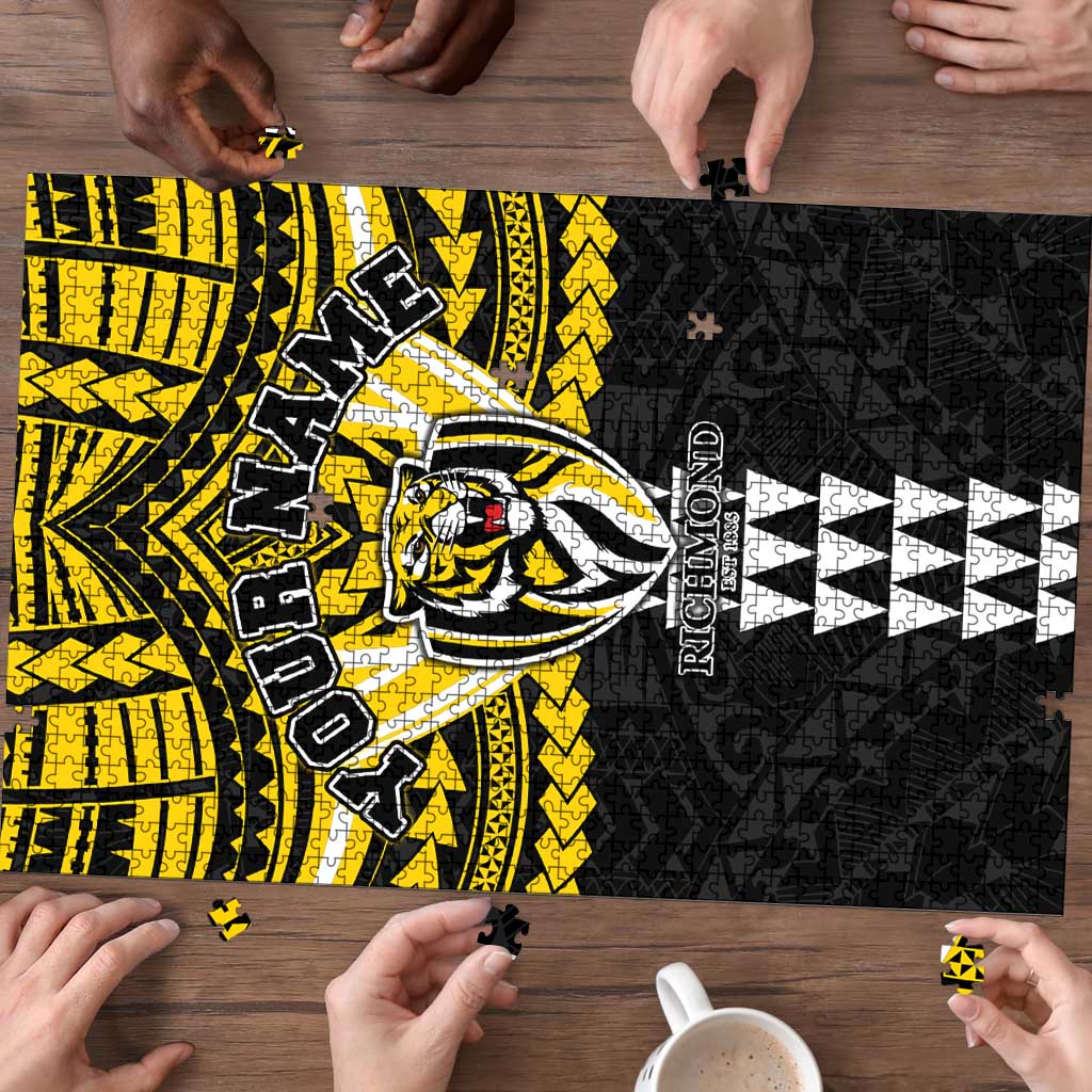 Personalized Richmond Tigers Puzzle Polynesian Tribal Pattern Heritage Football