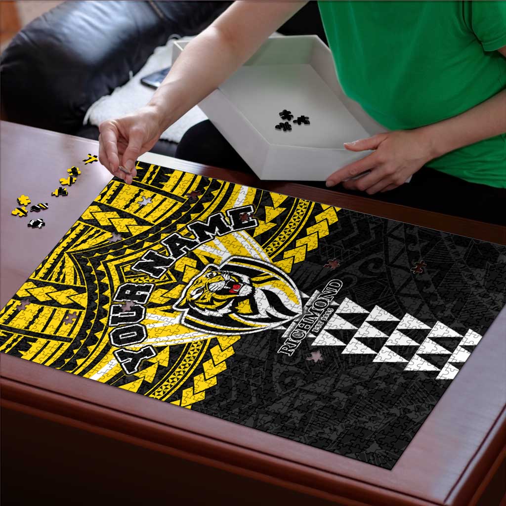 Personalized Richmond Tigers Puzzle Polynesian Tribal Pattern Heritage Football