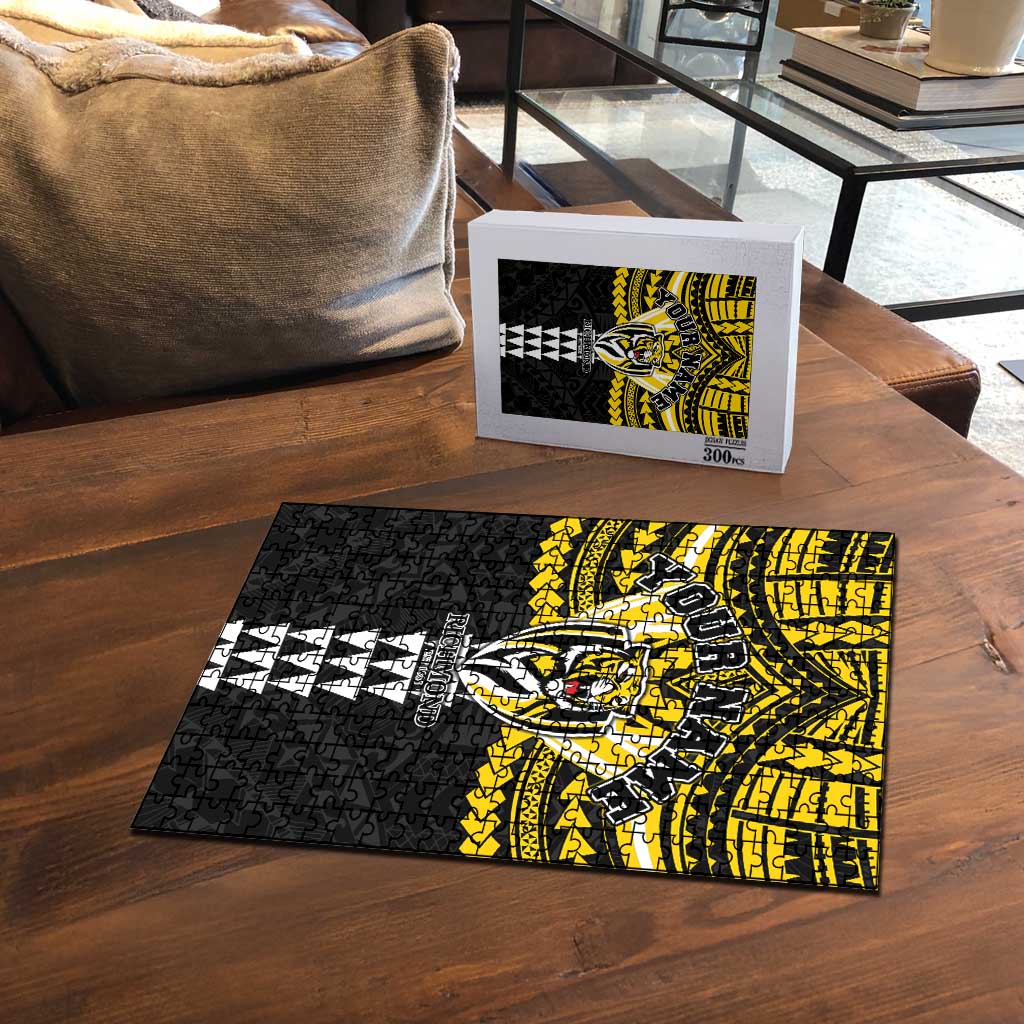 Personalized Richmond Tigers Puzzle Polynesian Tribal Pattern Heritage Football