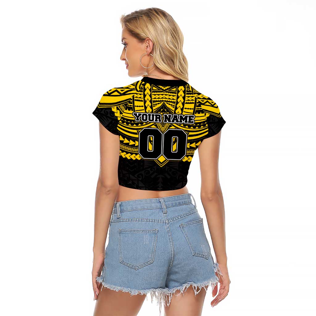 Personalized Richmond Tigers Raglan Cropped T Shirt Polynesian Tribal Pattern Heritage Football