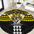 Personalized Richmond Tigers Round Carpet Polynesian Tribal Pattern Heritage Football