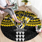 Personalized Richmond Tigers Round Carpet Polynesian Tribal Pattern Heritage Football