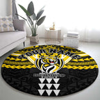 Personalized Richmond Tigers Round Carpet Polynesian Tribal Pattern Heritage Football