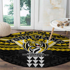 Personalized Richmond Tigers Round Carpet Polynesian Tribal Pattern Heritage Football