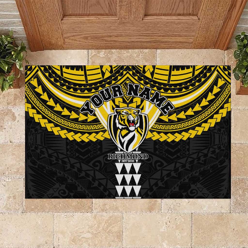 Personalized Richmond Tigers Rubber Doormat Polynesian Tribal Pattern Heritage Football