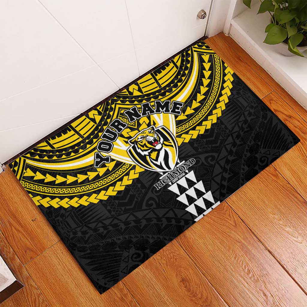 Personalized Richmond Tigers Rubber Doormat Polynesian Tribal Pattern Heritage Football