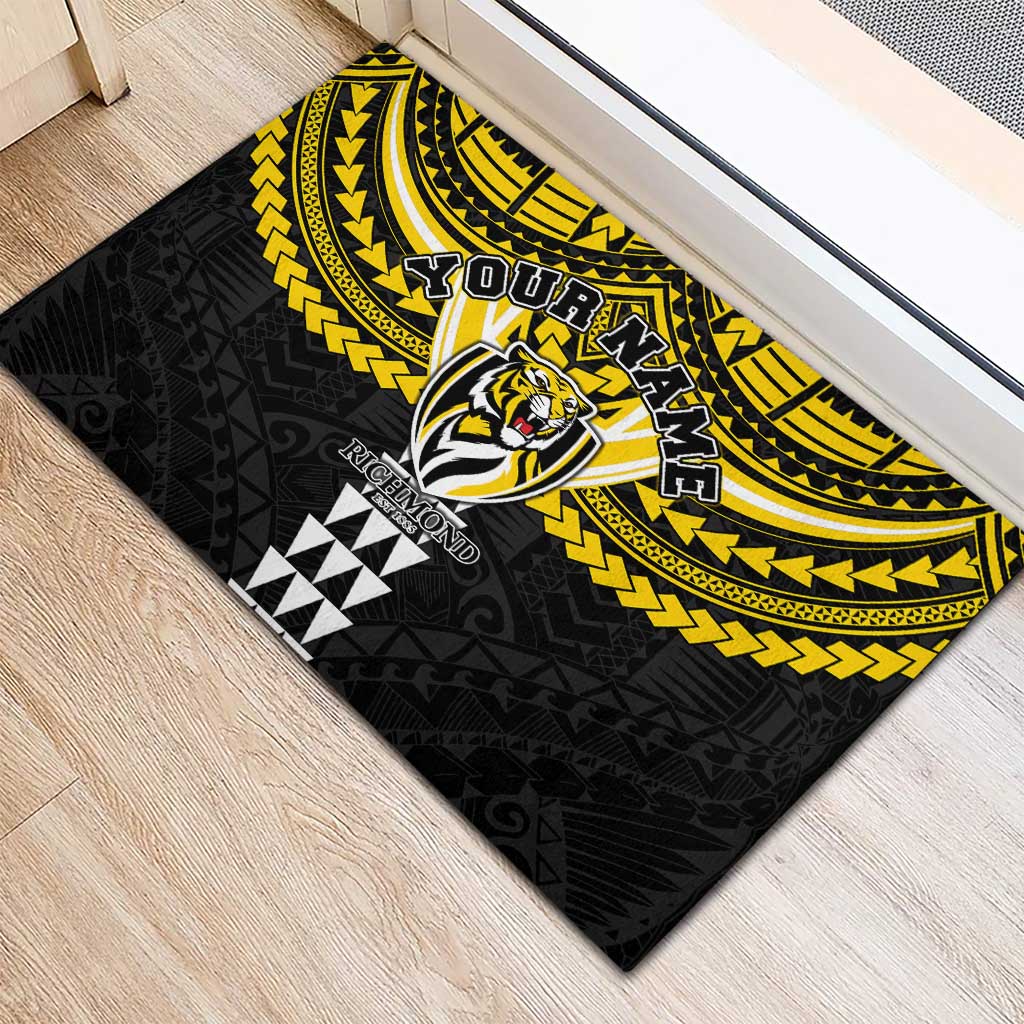 Personalized Richmond Tigers Rubber Doormat Polynesian Tribal Pattern Heritage Football