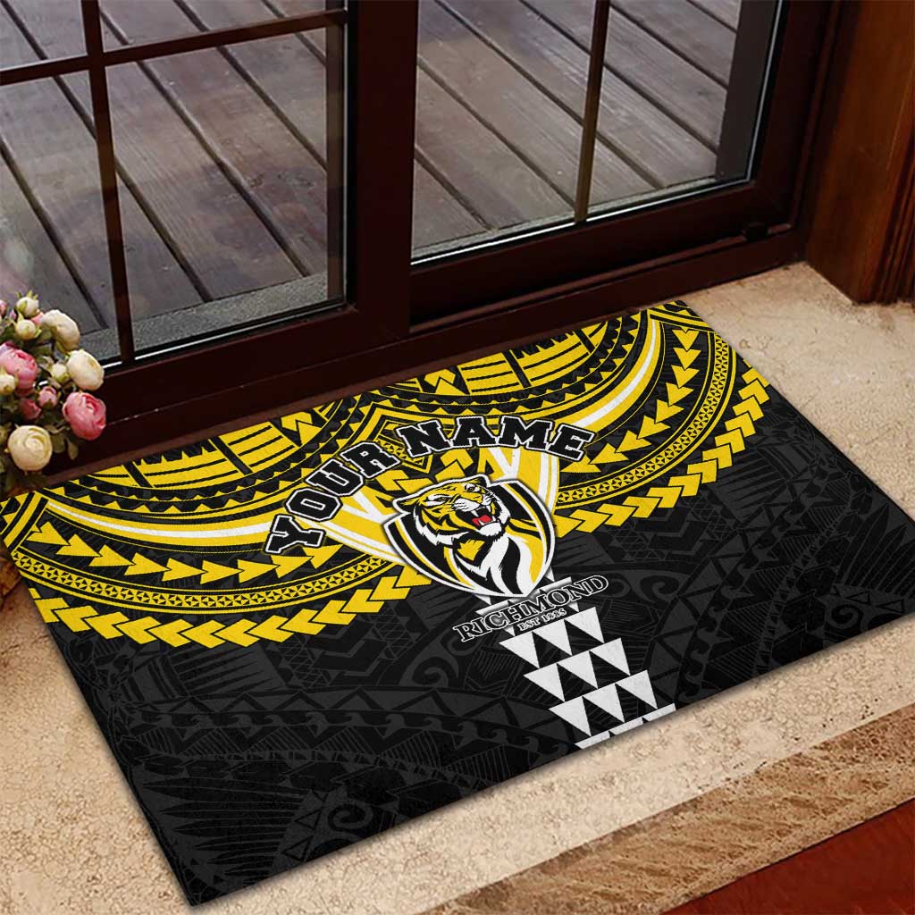 Personalized Richmond Tigers Rubber Doormat Polynesian Tribal Pattern Heritage Football