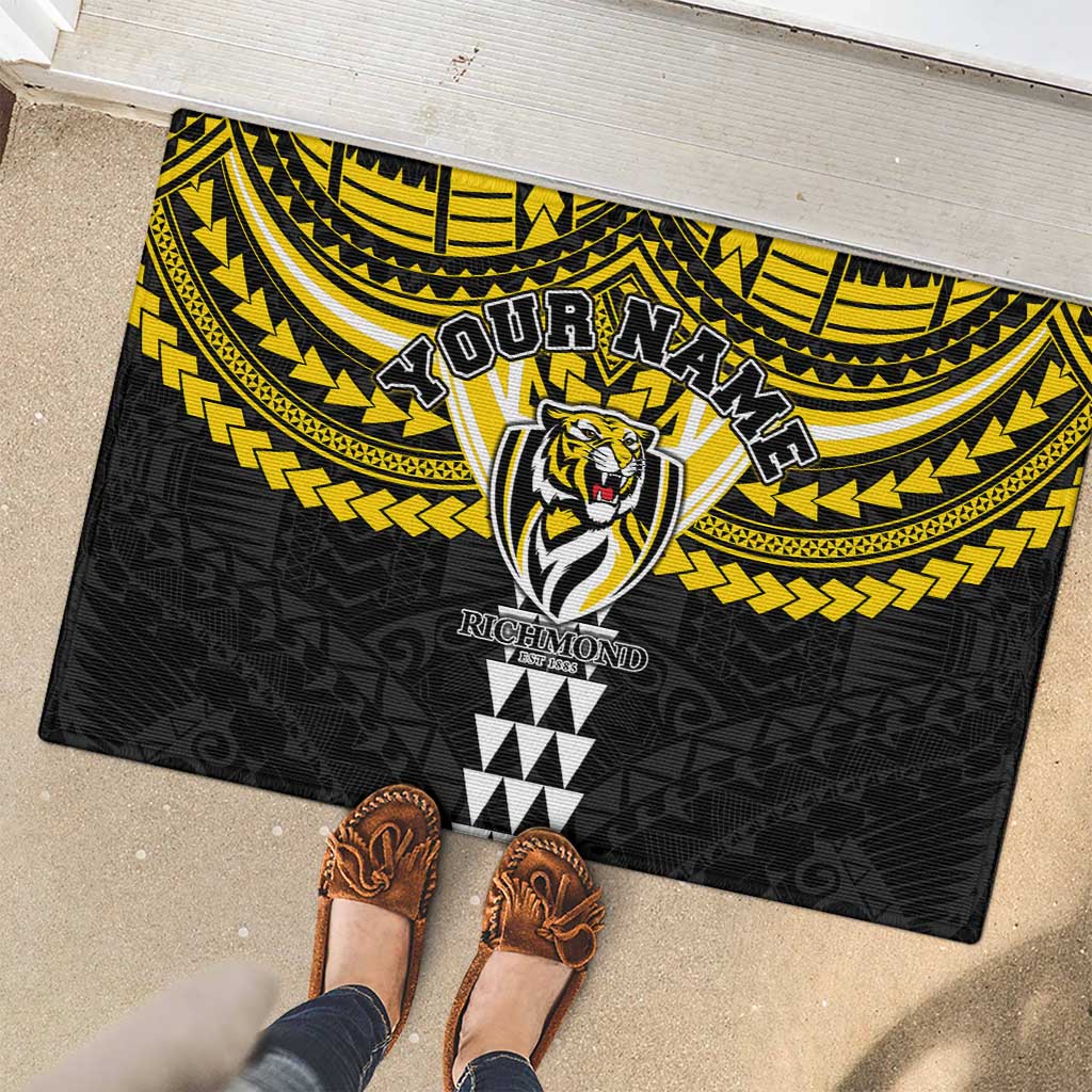 Personalized Richmond Tigers Rubber Doormat Polynesian Tribal Pattern Heritage Football