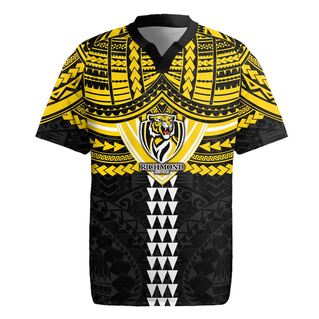 Personalized Richmond Tigers Rugby Jersey Polynesian Tribal Pattern Heritage Football