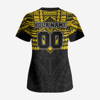 Personalized Richmond Tigers Scrub Top Polynesian Tribal Pattern Heritage Football
