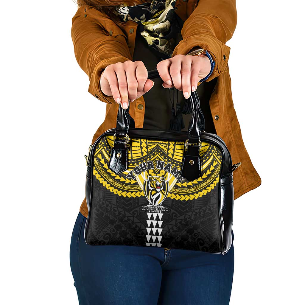 Personalized Richmond Tigers Shoulder Handbag Polynesian Tribal Pattern Heritage Football