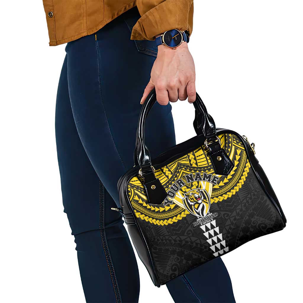 Personalized Richmond Tigers Shoulder Handbag Polynesian Tribal Pattern Heritage Football