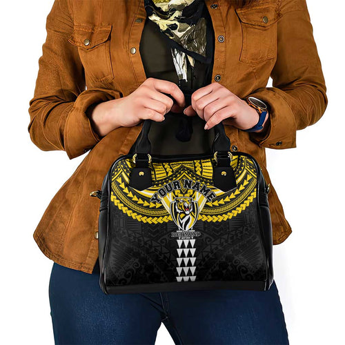 Personalized Richmond Tigers Shoulder Handbag Polynesian Tribal Pattern Heritage Football