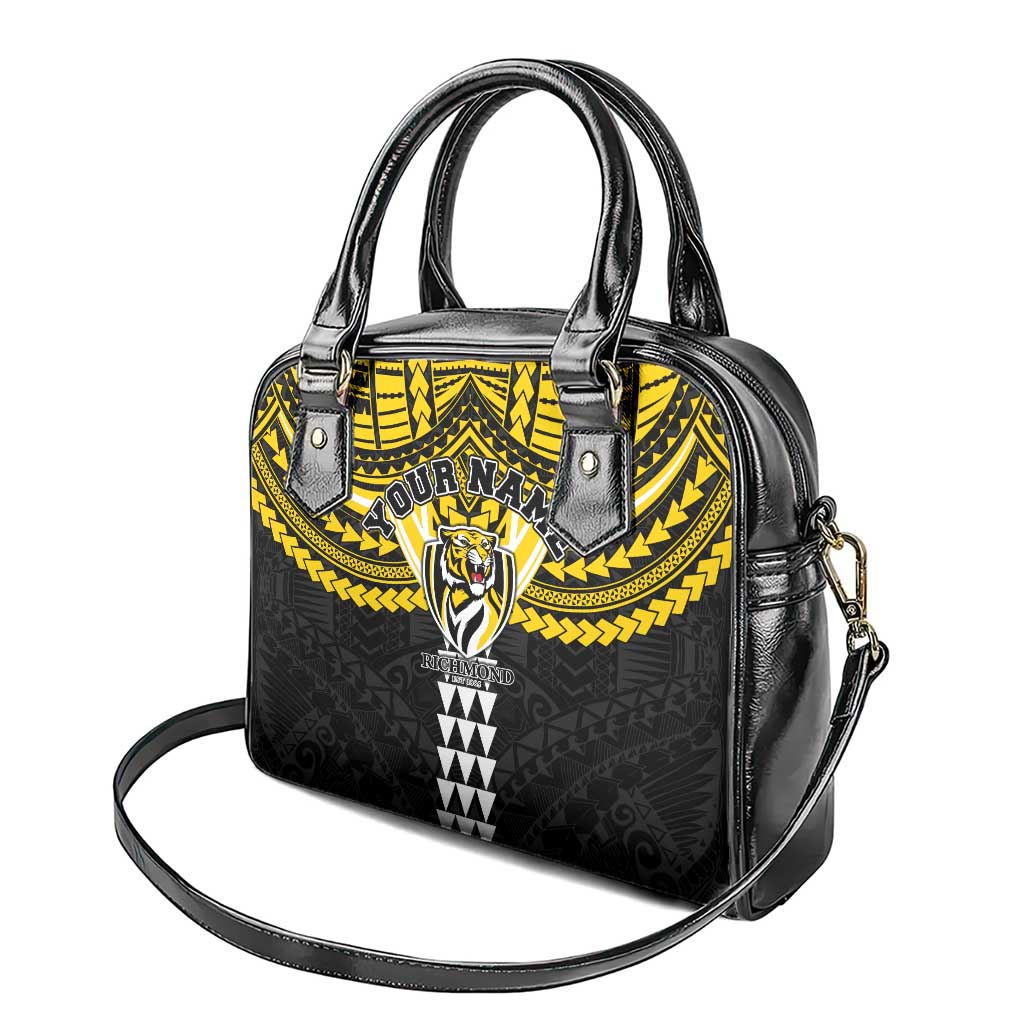 Personalized Richmond Tigers Shoulder Handbag Polynesian Tribal Pattern Heritage Football