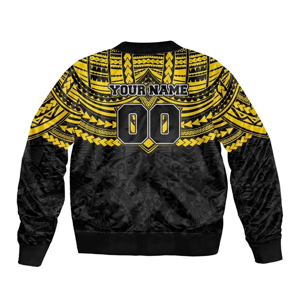 Personalized Richmond Tigers Sleeve Zip Bomber Jacket Polynesian Tribal Pattern Heritage Football