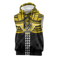 Personalized Richmond Tigers Sleeveless Hoodie Polynesian Tribal Pattern Heritage Football