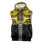 Personalized Richmond Tigers Sleeveless Hoodie Polynesian Tribal Pattern Heritage Football