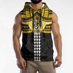 Personalized Richmond Tigers Sleeveless Hoodie Polynesian Tribal Pattern Heritage Football