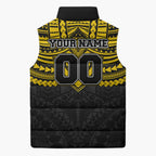 Personalized Richmond Tigers Sleeveless Puffer Jacket Polynesian Tribal Pattern Heritage Football