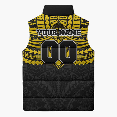 Personalized Richmond Tigers Sleeveless Puffer Jacket Polynesian Tribal Pattern Heritage Football