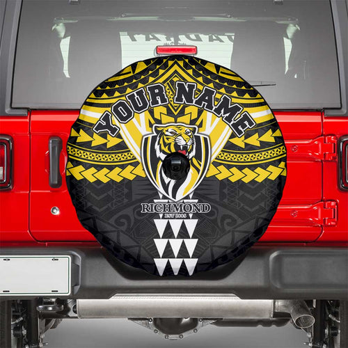 Personalized Richmond Tigers Spare Tire Cover Polynesian Tribal Pattern Heritage Football