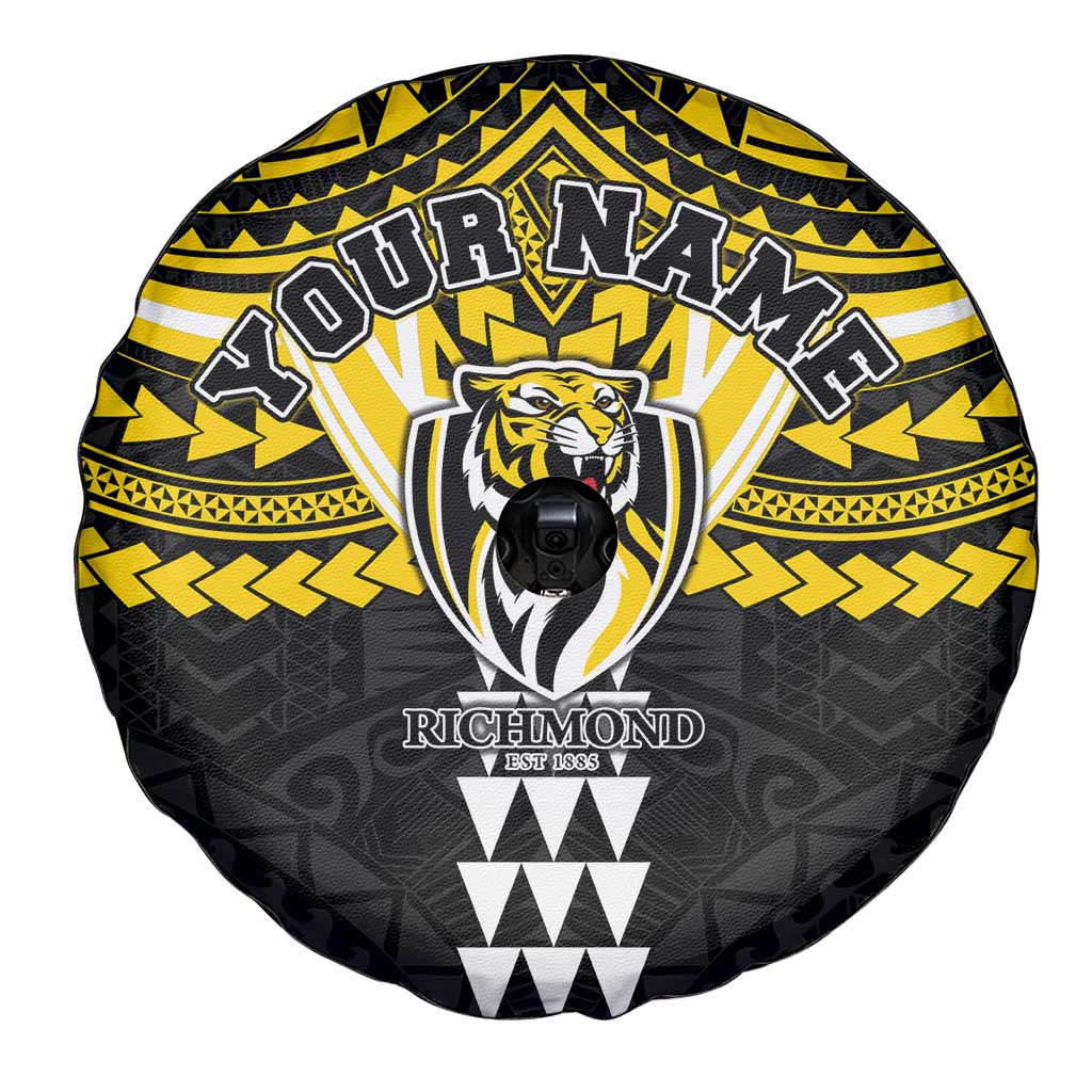 Personalized Richmond Tigers Spare Tire Cover Polynesian Tribal Pattern Heritage Football