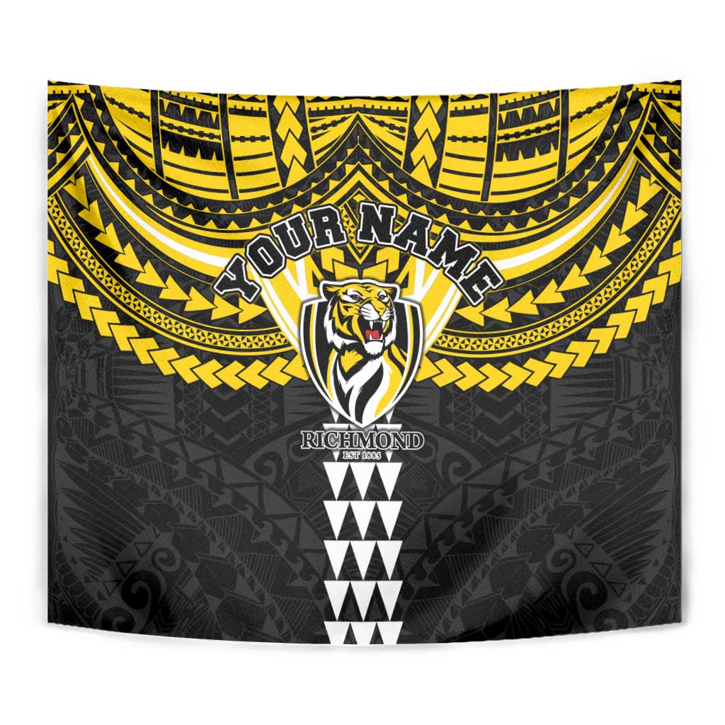 Personalized Richmond Tigers Tapestry Polynesian Tribal Pattern Heritage Football