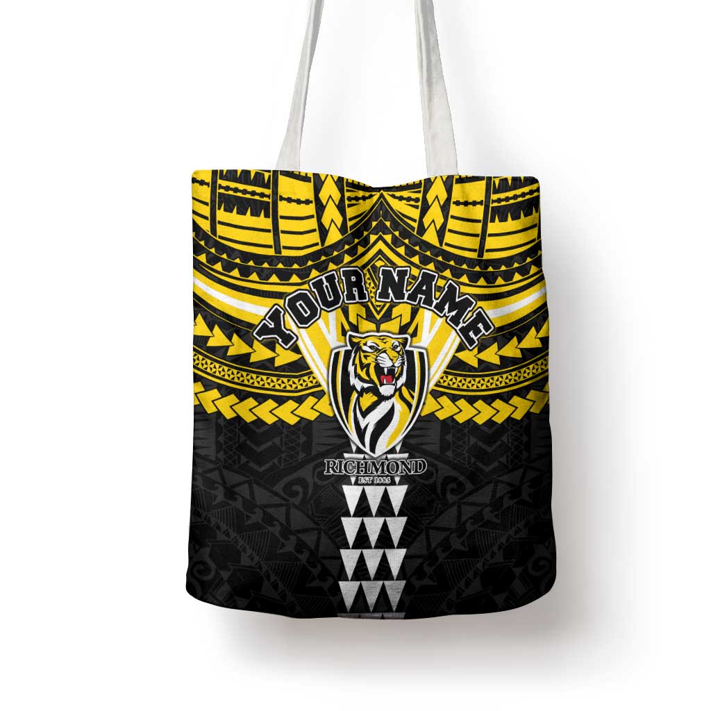 Personalized Richmond Tigers Tote Bag Polynesian Tribal Pattern Heritage Football