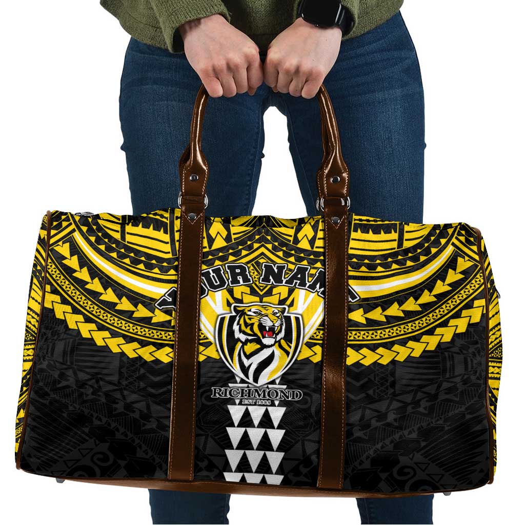 Personalized Richmond Tigers Travel Bag Polynesian Tribal Pattern Heritage Football