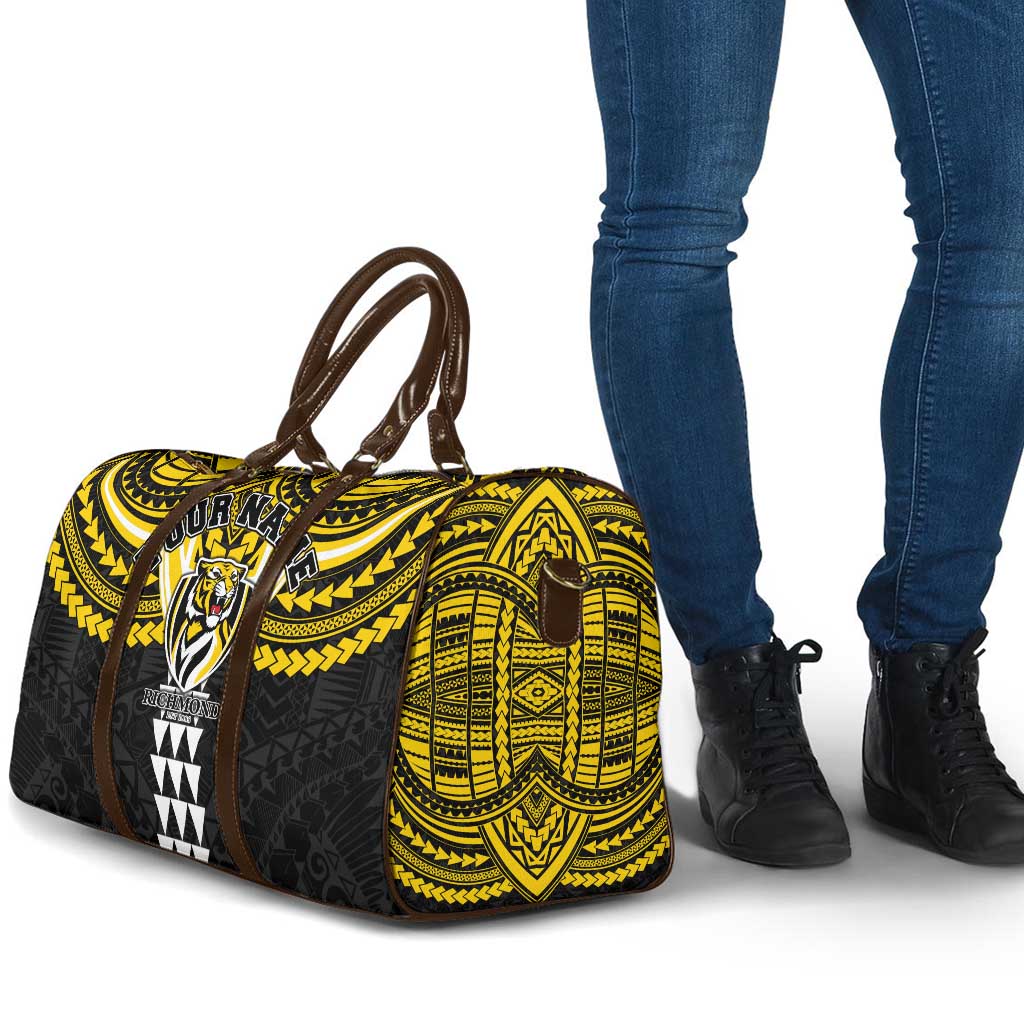 Personalized Richmond Tigers Travel Bag Polynesian Tribal Pattern Heritage Football