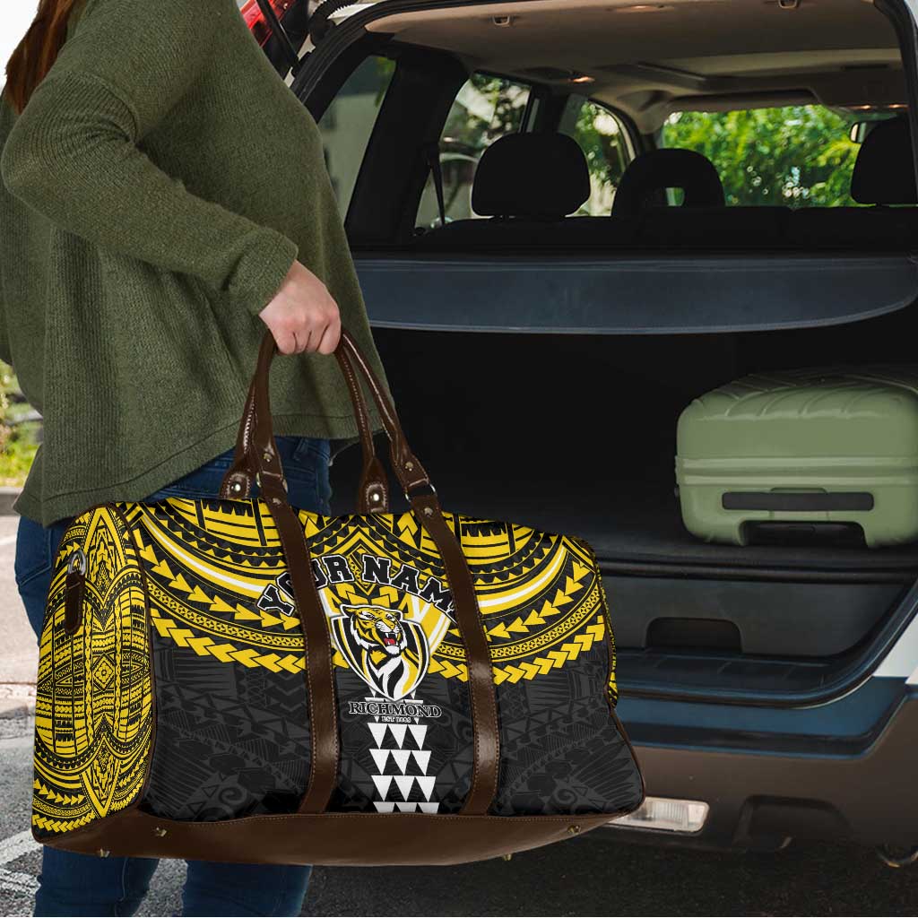 Personalized Richmond Tigers Travel Bag Polynesian Tribal Pattern Heritage Football