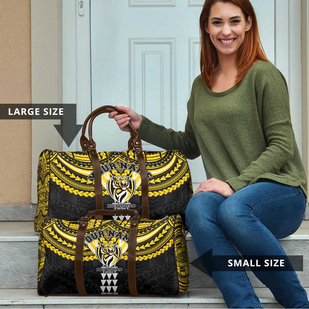 Personalized Richmond Tigers Travel Bag Polynesian Tribal Pattern Heritage Football