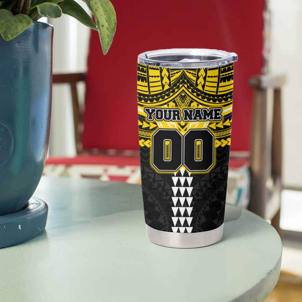 Personalized Richmond Tigers Tumbler Cup Polynesian Tribal Pattern Heritage Football