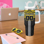 Personalized Richmond Tigers Tumbler With Handle Polynesian Tribal Pattern Heritage Football