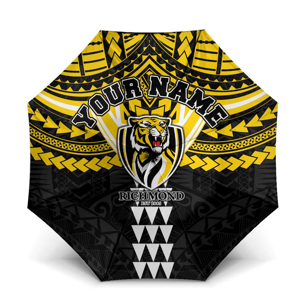 Personalized Richmond Tigers Umbrella Polynesian Tribal Pattern Heritage Football
