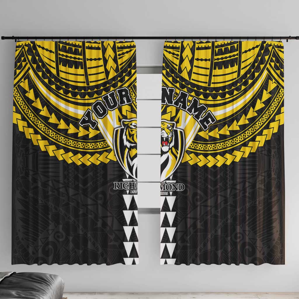 Personalized Richmond Tigers Window Curtain Polynesian Tribal Pattern Heritage Football